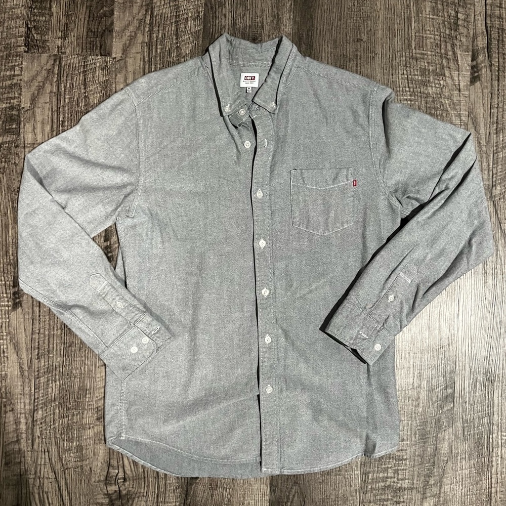 OBEY Men’s Gray Button Up Shirt (Size M)